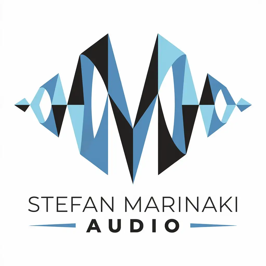 LOGO Design for Stefan Marinaki Audio 3D Waveform Symbol with Transparent Background for Entertainment Industry