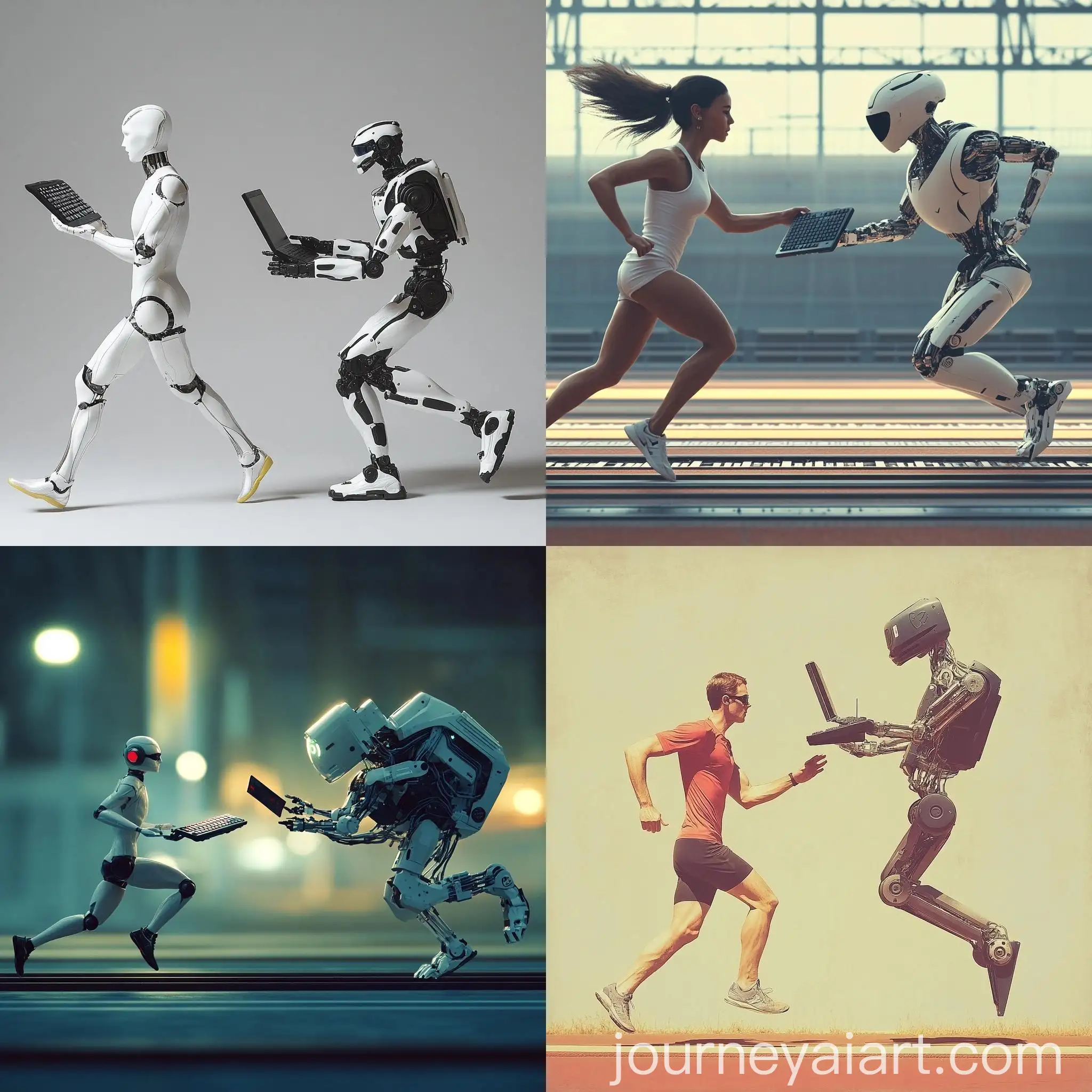 Human-and-Robot-Relay-Race-Passing-Keyboard-Technology-and-Teamwork-Concept