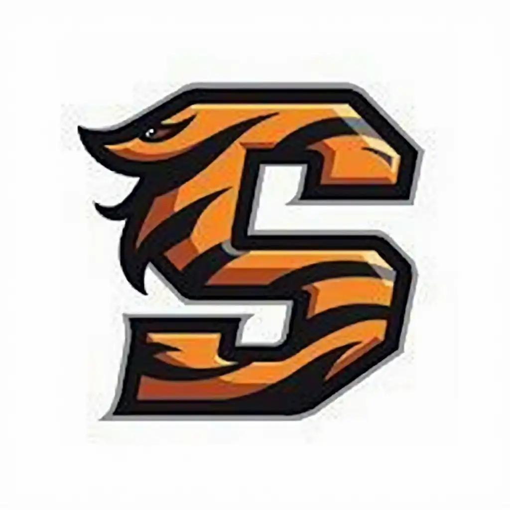 Create a bold, modern logo with the letters D and S, incorporate a tiger theme