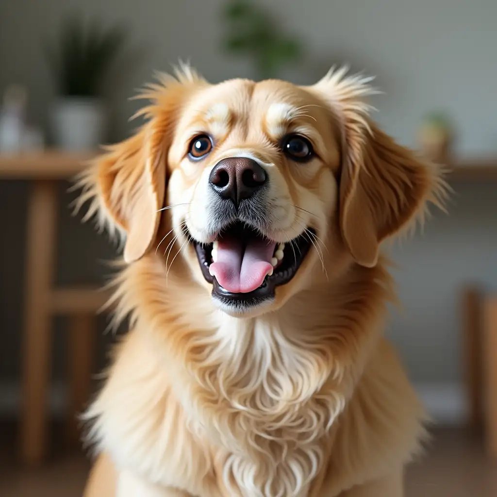 Cheerful Golden Retriever Playing Fetch in Sunny Park