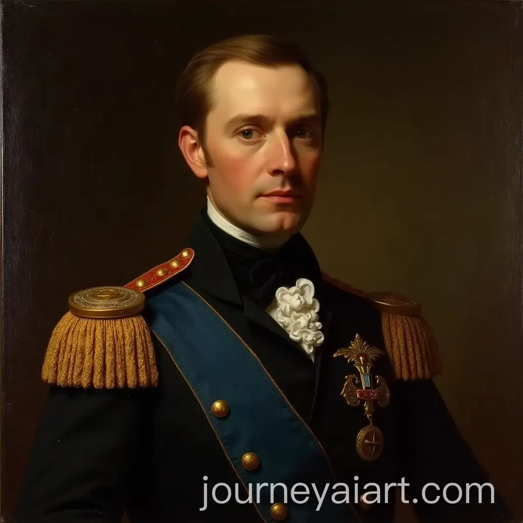 Portrait-of-a-Russian-Tsar-from-the-18th-Century-in-Oil-Painting