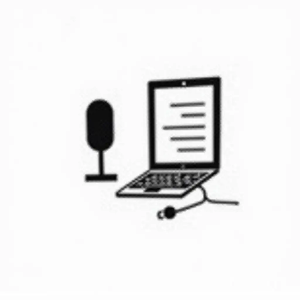 Minimalist-Monochrome-Image-of-Notebook-and-Conference-Microphone