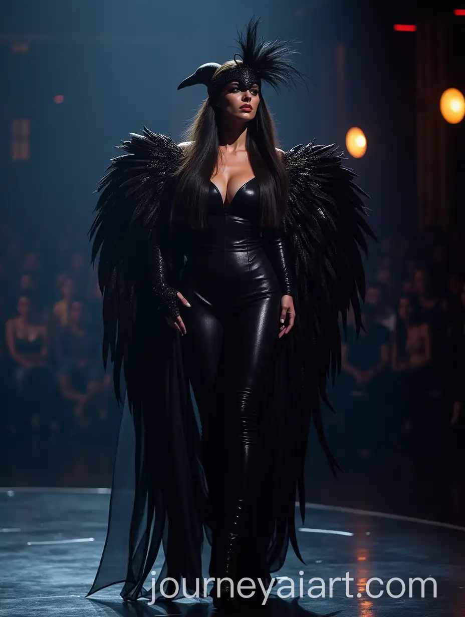 American-Woman-in-CrowThemed-Costume-Captivates-Americas-Got-Talent-Stage