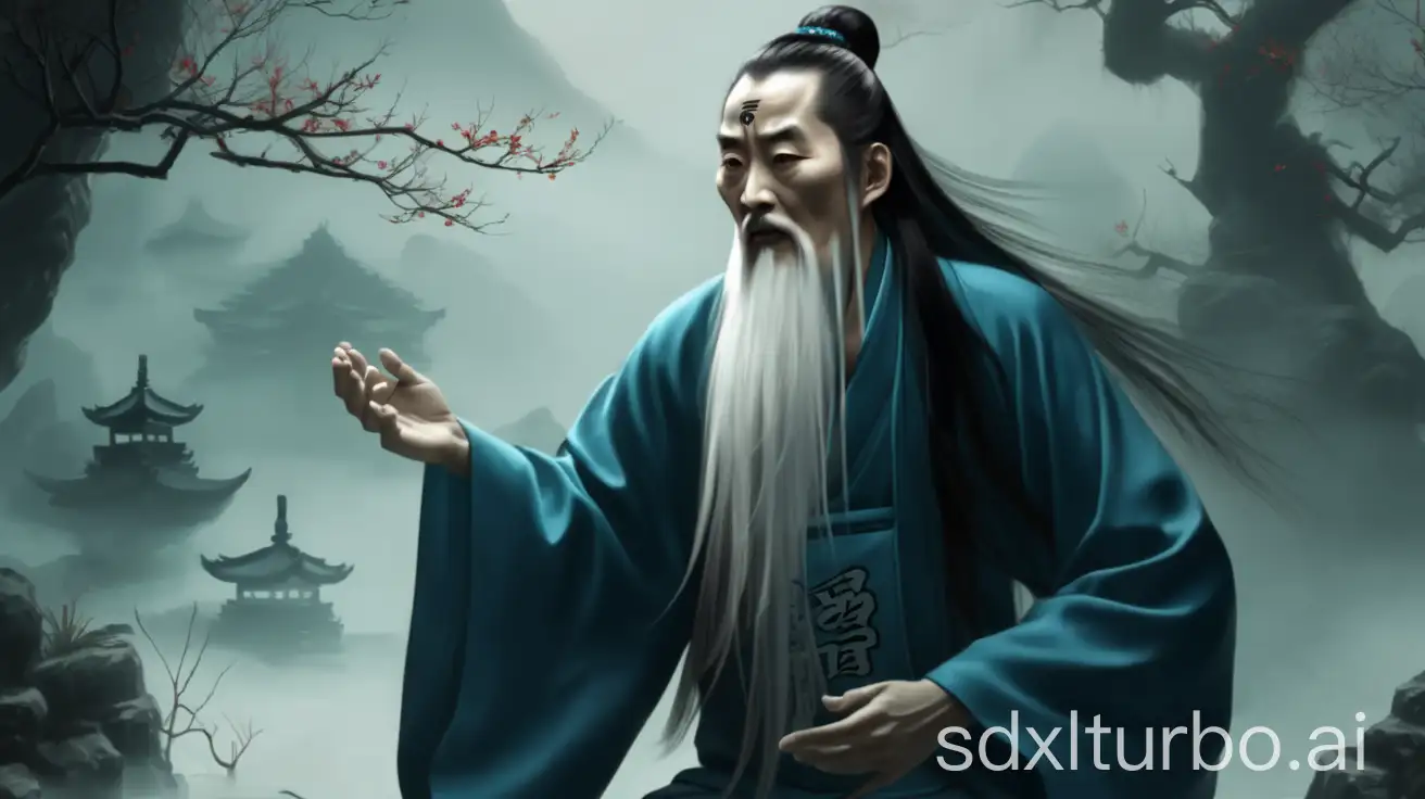 Taoist-Priest-Performing-Exorcism-in-Folklore-Ghost-Story-Scene