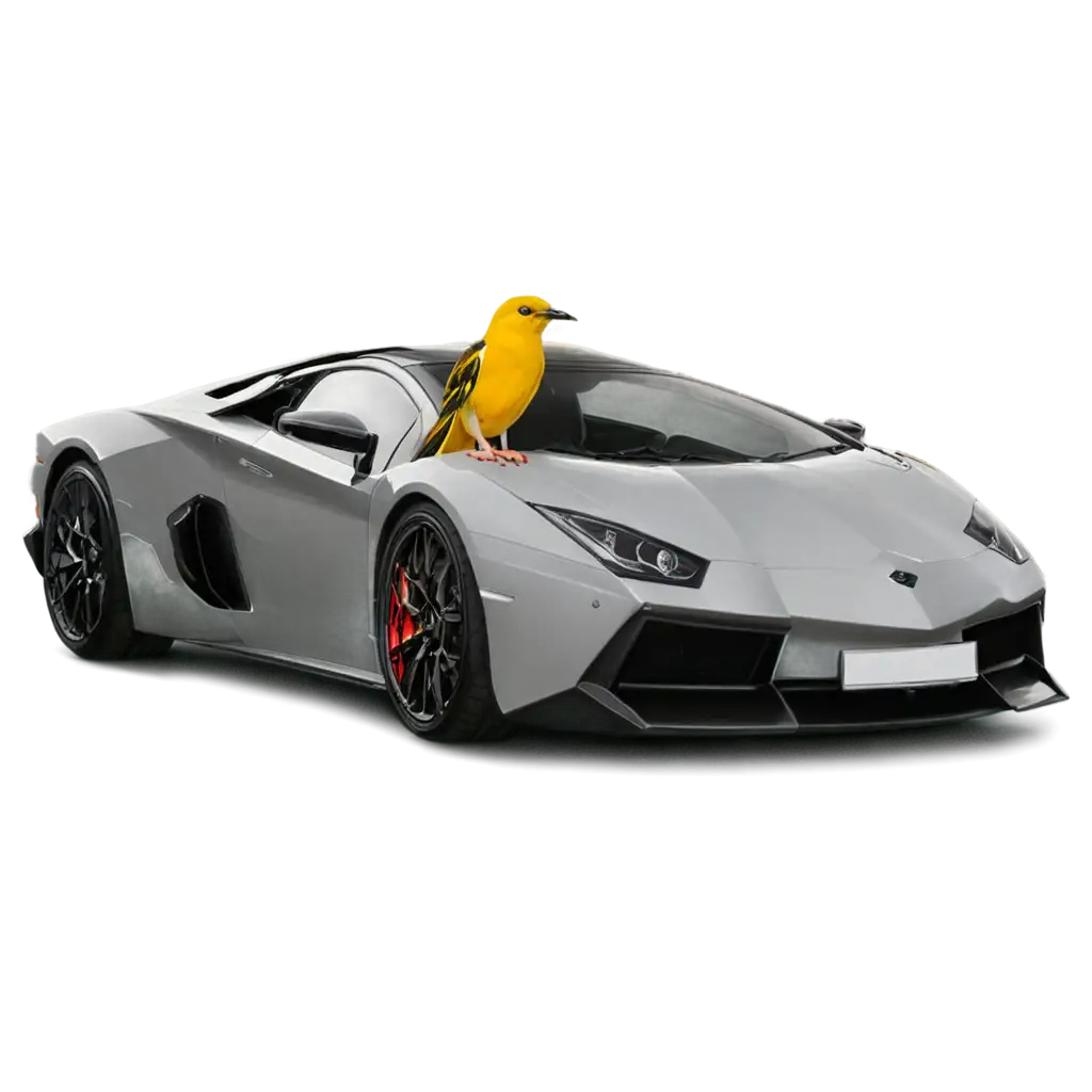 Stunning-PNG-Image-of-a-Bird-Perched-on-a-Lamborghini-for-Creative-Use