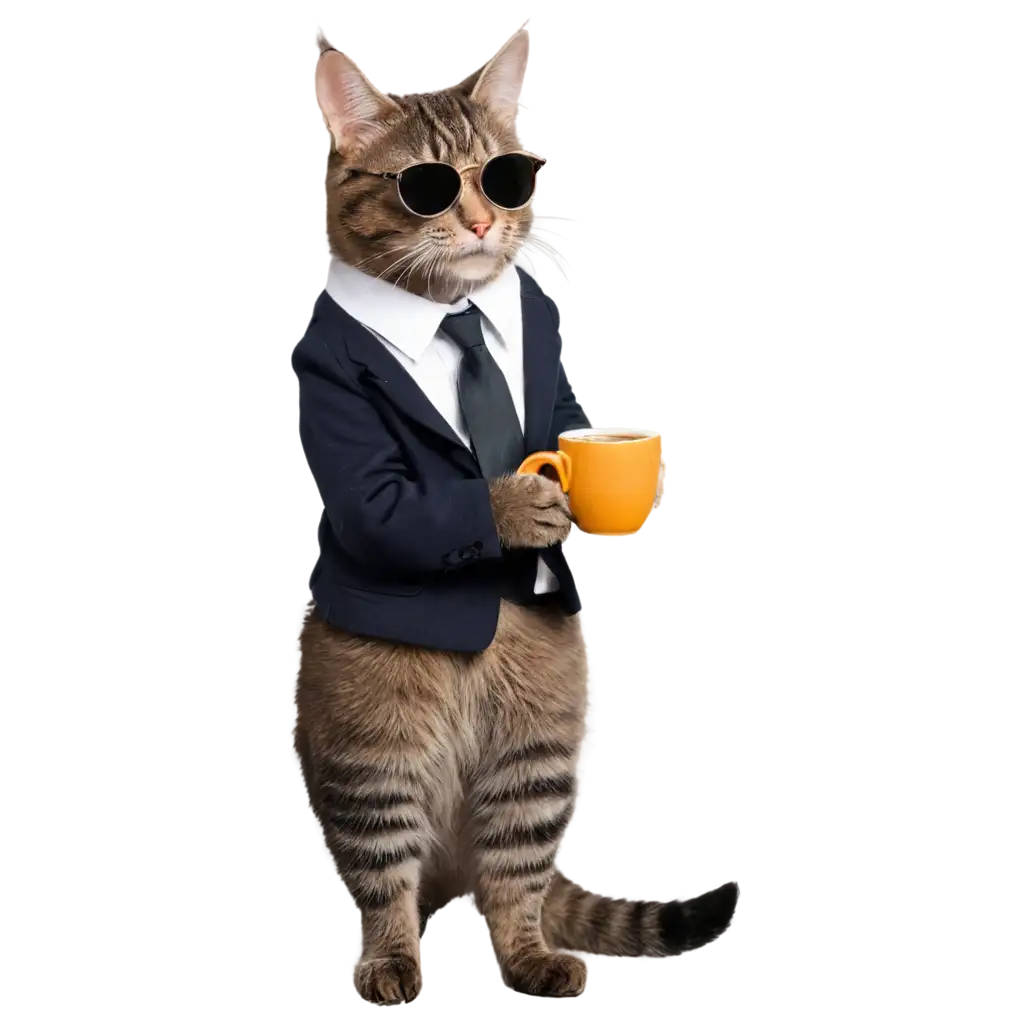 PNG-Image-Cool-Cat-with-Sunglasses-Sipping-Coffee-from-a-Mug