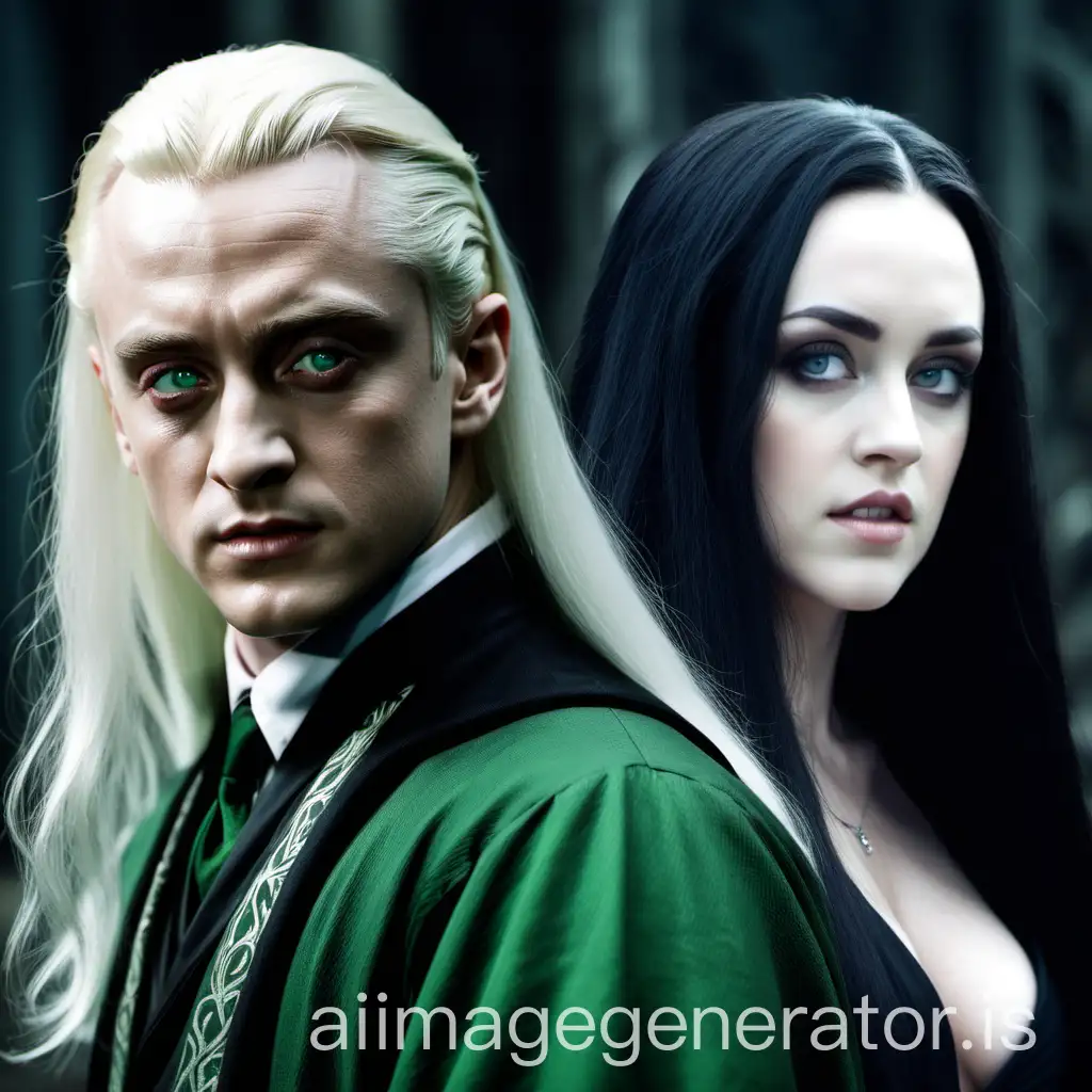 Draco-Malfoy-with-Long-Hair-and-a-White-Woman-with-Long-Black-Hair