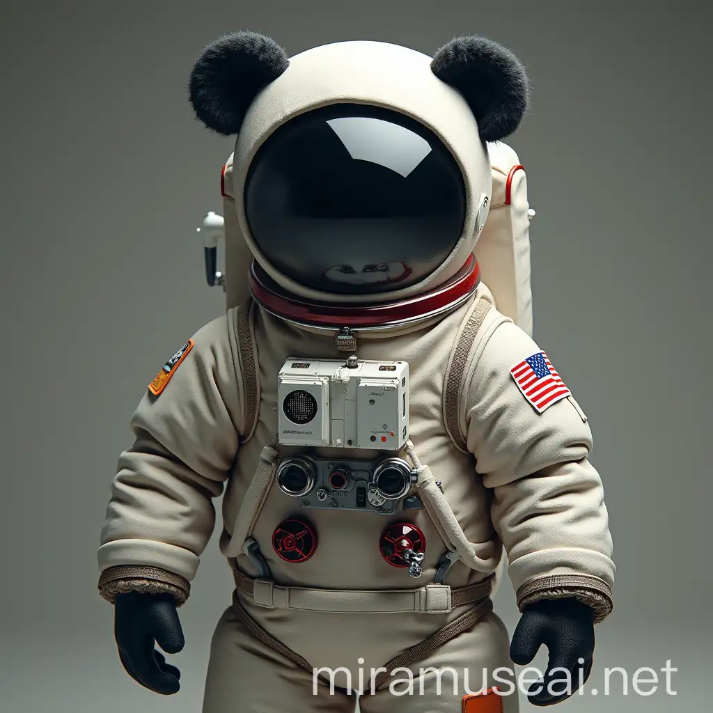 Panda Man Astronaut in Space Exploration Adventure