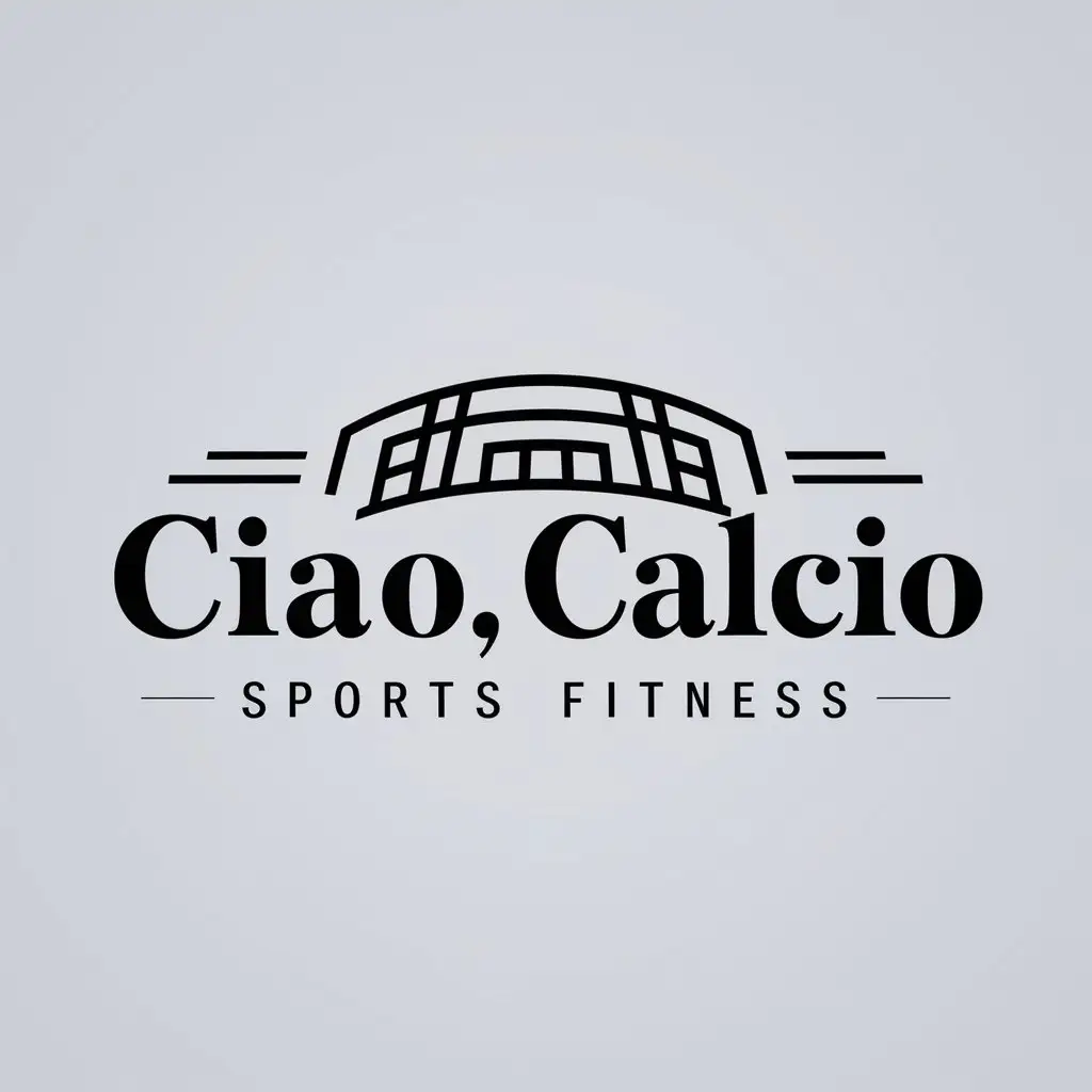 a logo design,with the text "Ciao, calcio", main symbol:Football Stadium,Moderate,be used in Sports Fitness industry,clear background