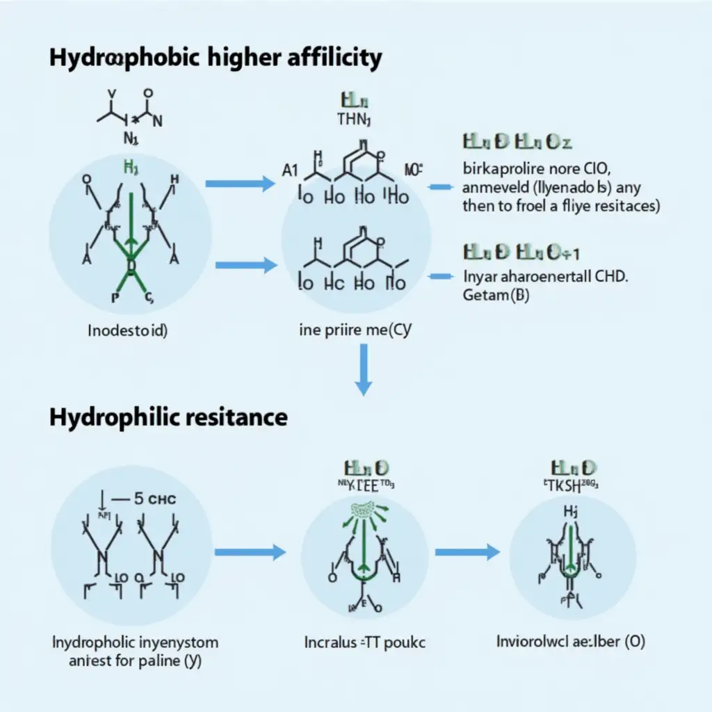 Graphical abstract of this text: EHH exhibits a higher affinity for hydrophobic residues compared to hydrophilic residues.