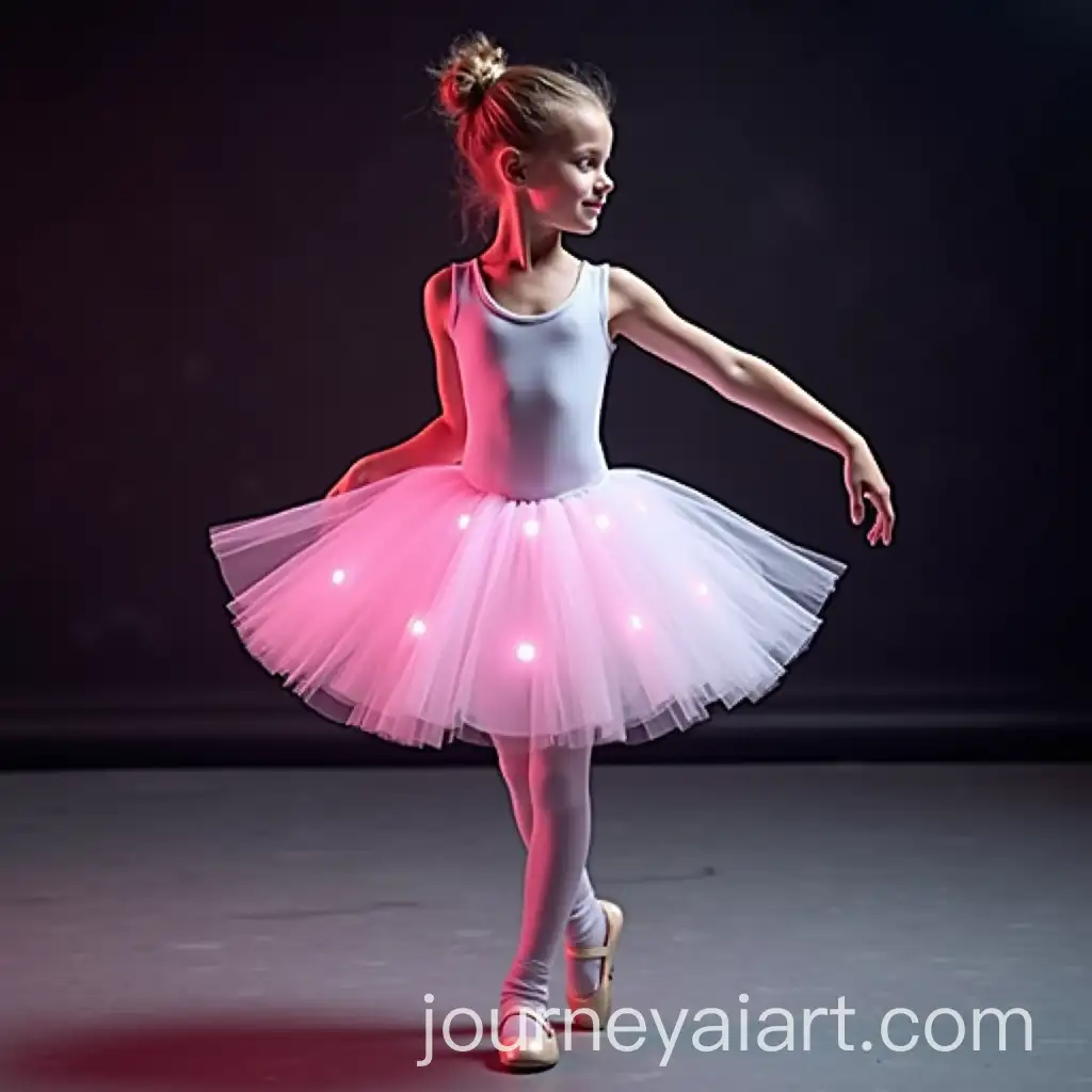 10YearOld-Girl-Dancing-Ballet-in-White-Suit-with-Pink-LED-Lights