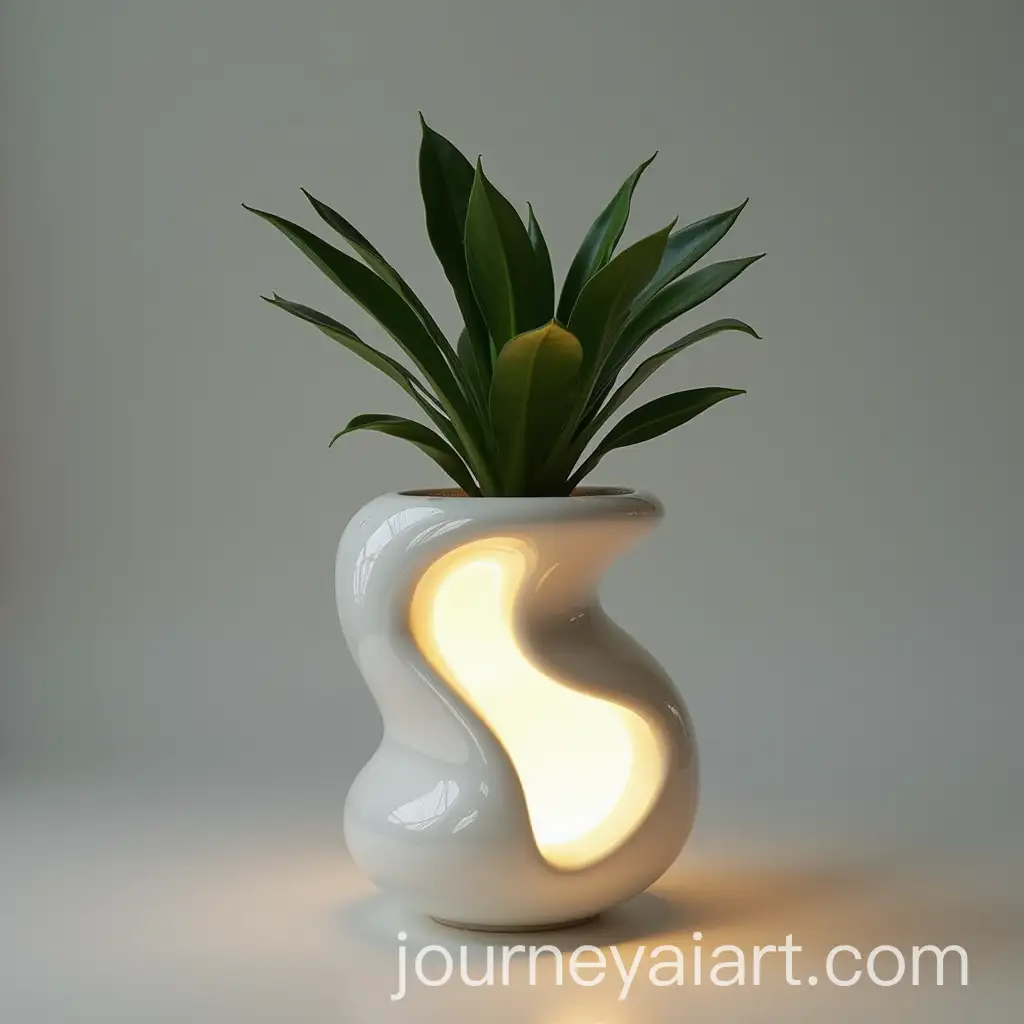 Modern-Organic-Plant-Pot-with-Integrated-LED-Lighting