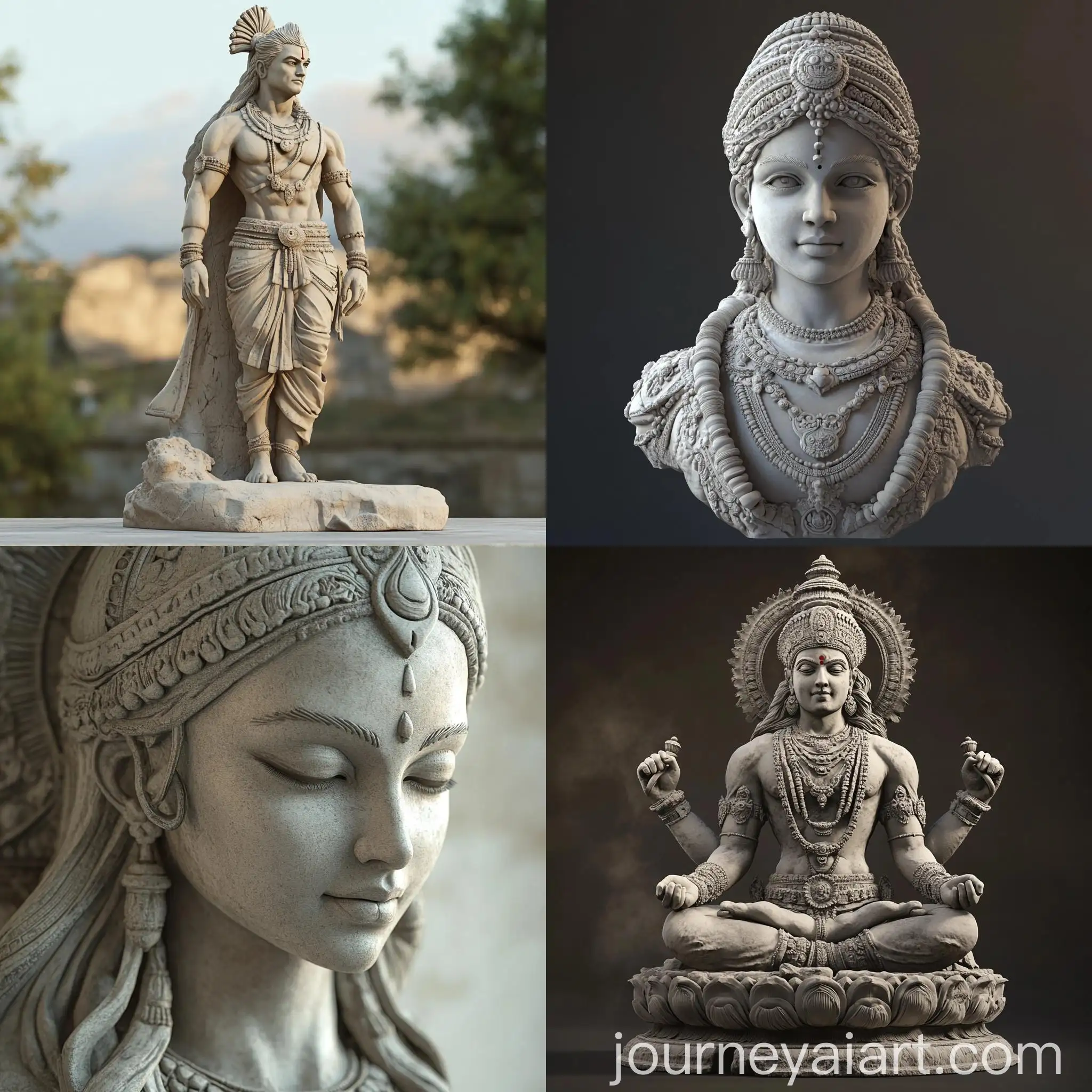 Realistic-Indian-Statue-Sculpture-in-Natural-Setting