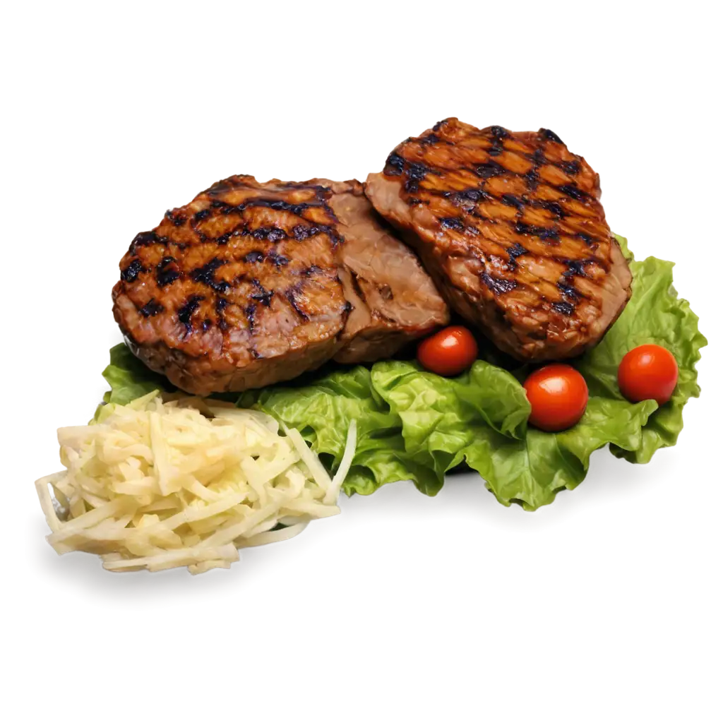 Delicious-Grilled-Meat-with-Tomatoes-and-Cabbage-Salad-PNG-Image-Fresh-and-Appetizing-Cuisine