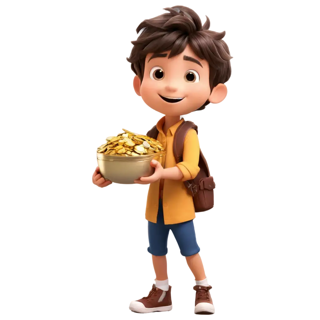 Animated-Cute-Smiling-Boy-With-Treasure-PNG-Image