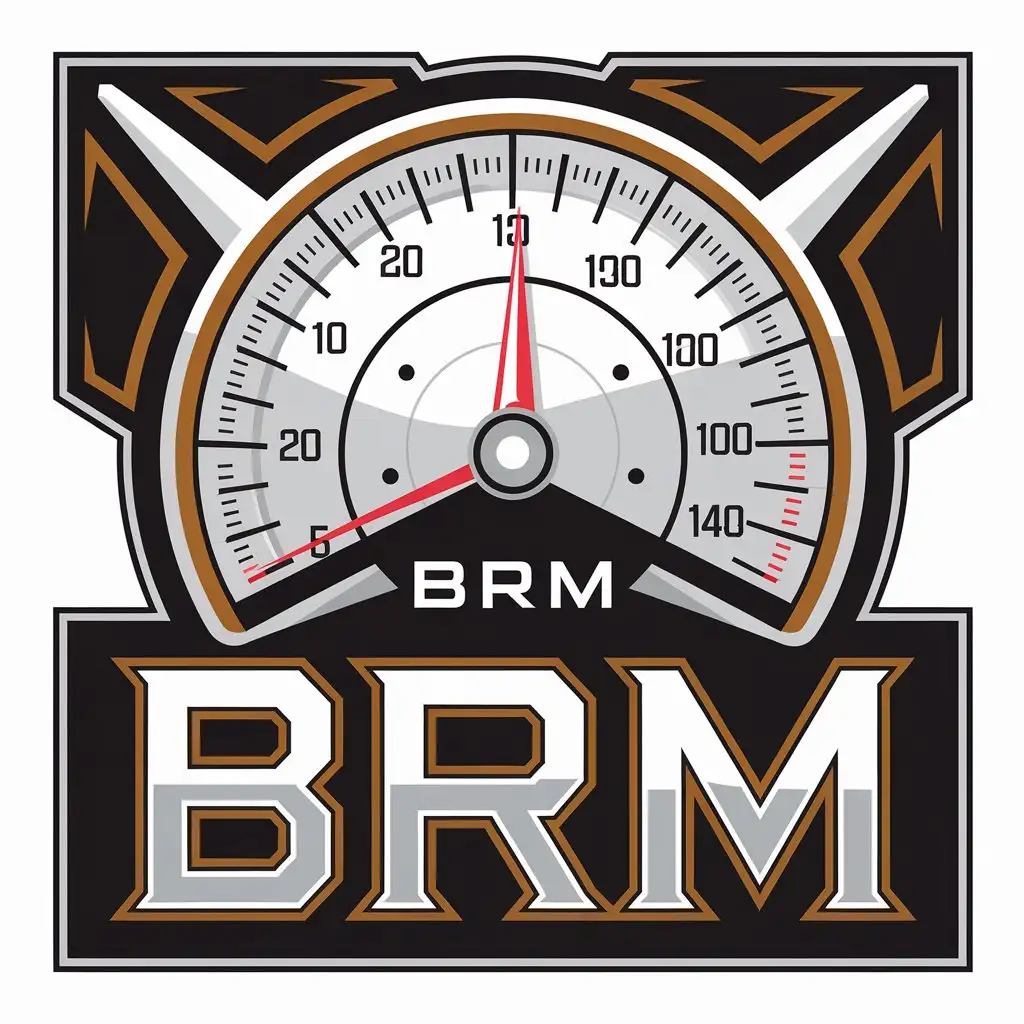 LOGO Design for BRM Automotive Speedometer Symbol with HighTech Aesthetics