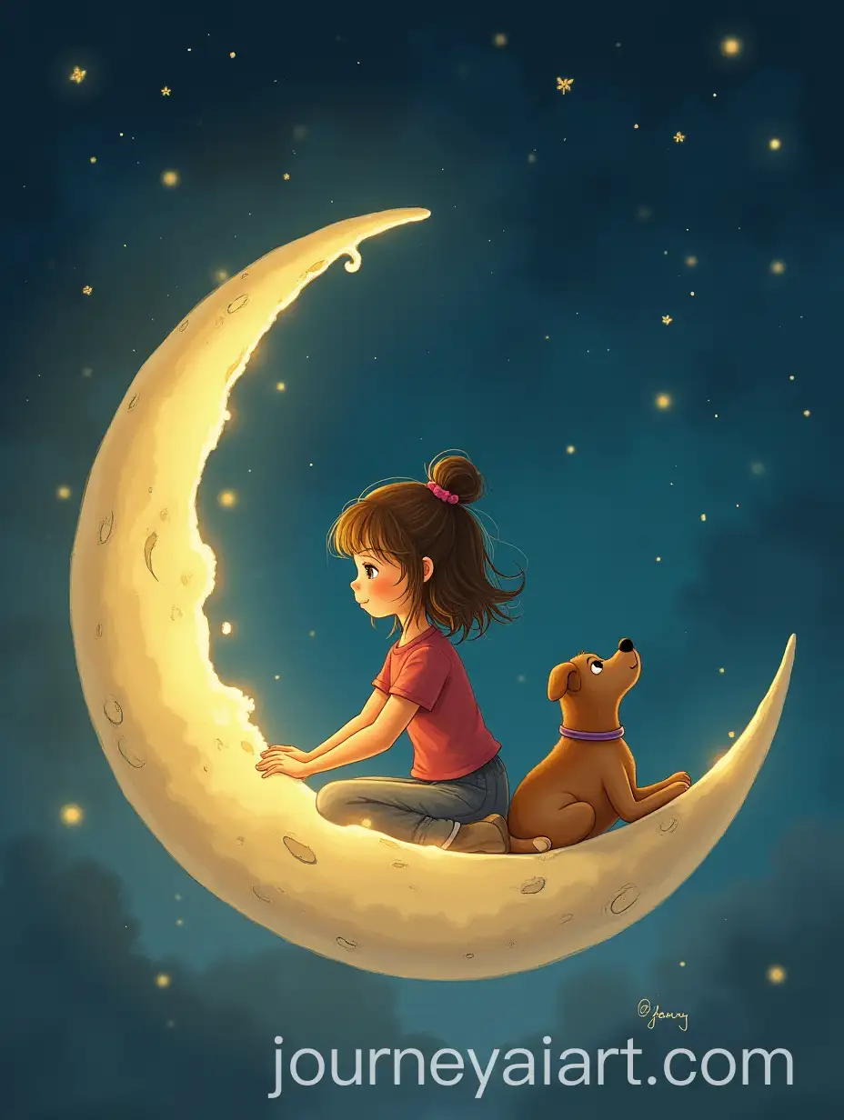 Young-Girl-Playing-on-the-Moon-with-Her-Dog