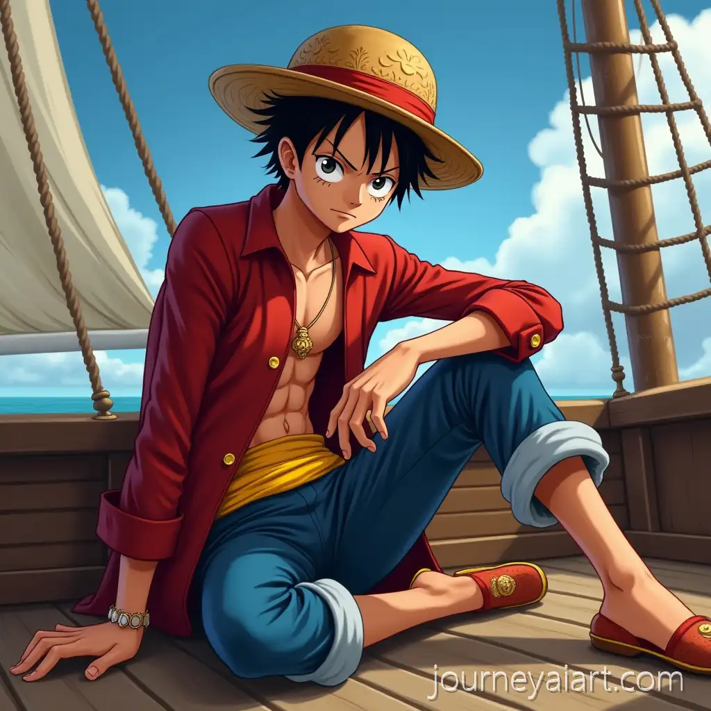Realistic-Luffy-from-One-Piece-Sitting-on-His-Ship