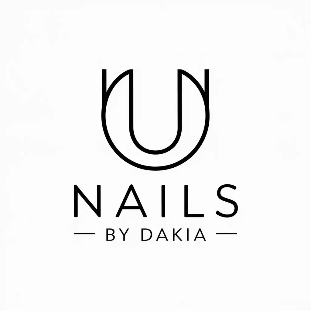 a vector logo design,with the text "Nails by Dakia", main symbol:Uñas,complex,clear background