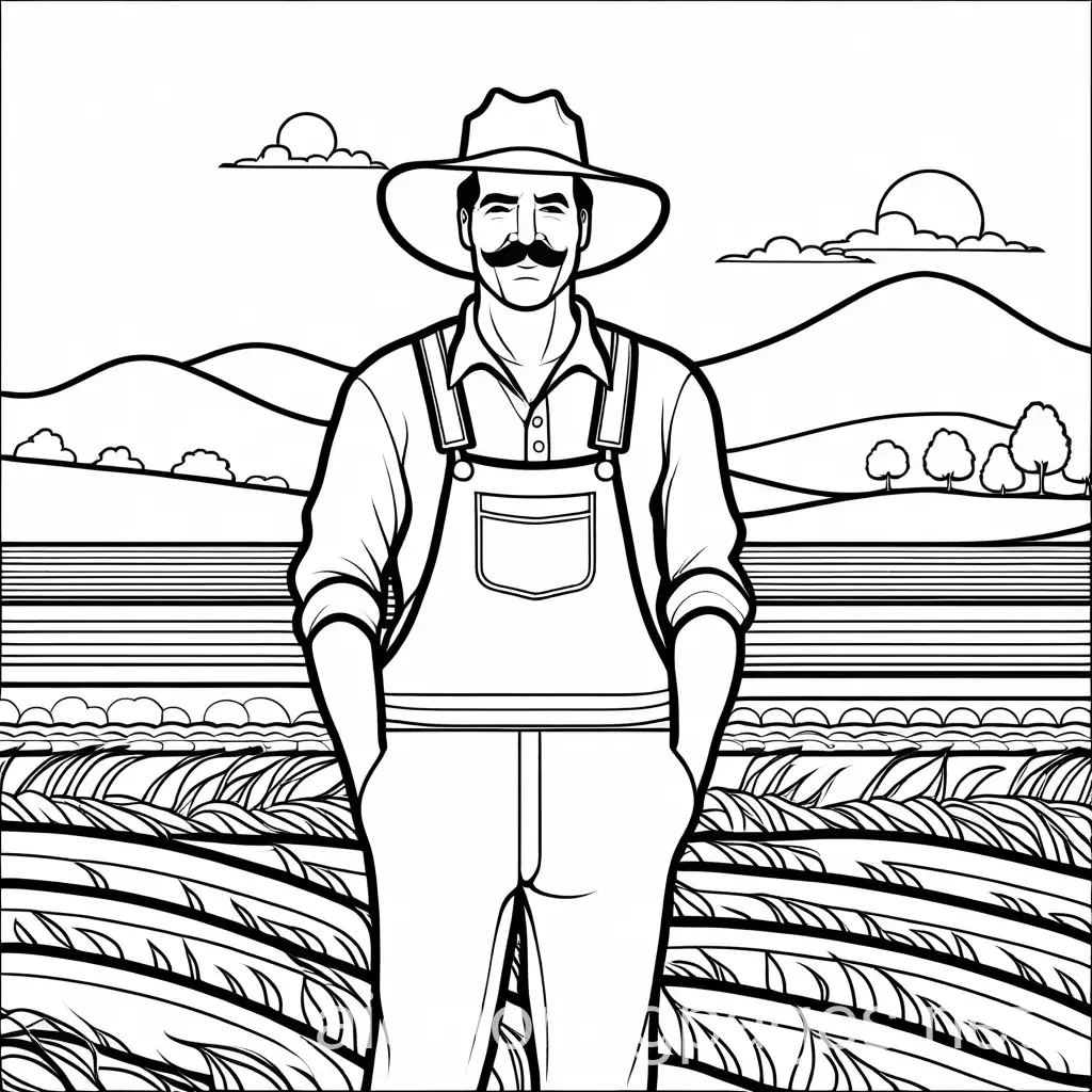 Simple-Black-and-White-Farmer-Coloring-Page