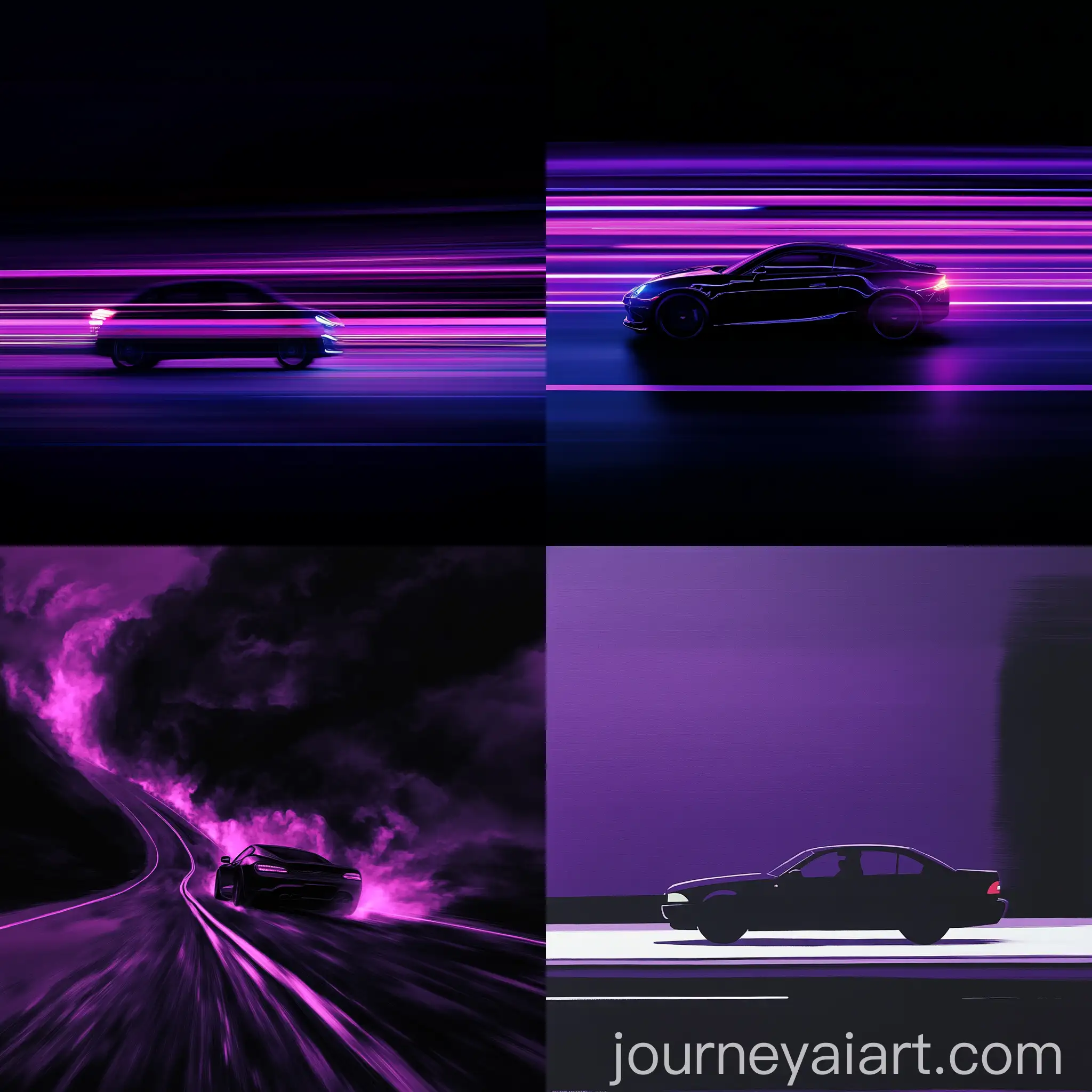 Car-Driving-on-Black-and-Purple-Road