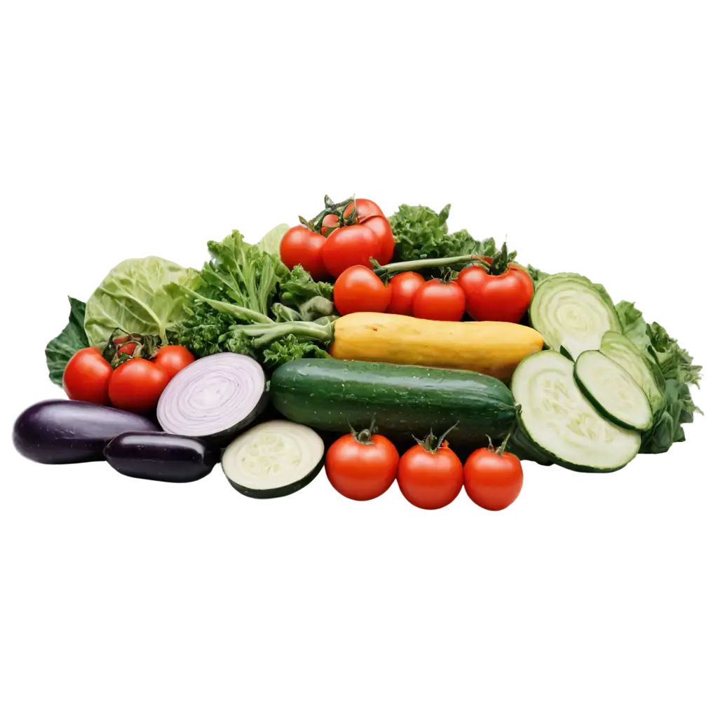 mountain of vegetables, cucumbers, tomatoes, salad, eggplant, cabbage, carrot