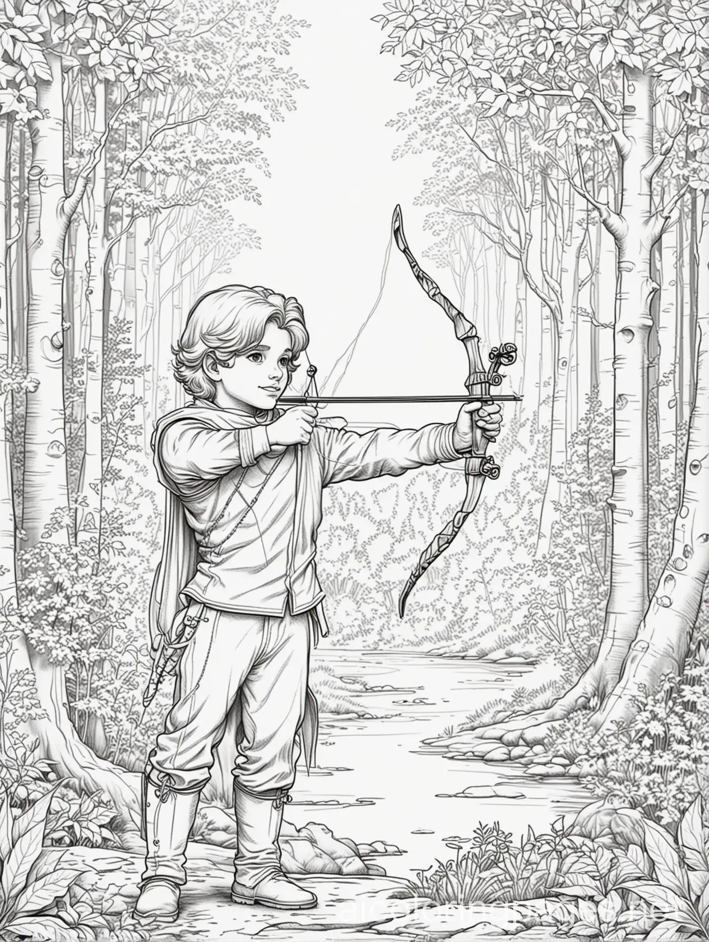 Young-Prince-Practicing-Archery-in-a-Serene-Forest