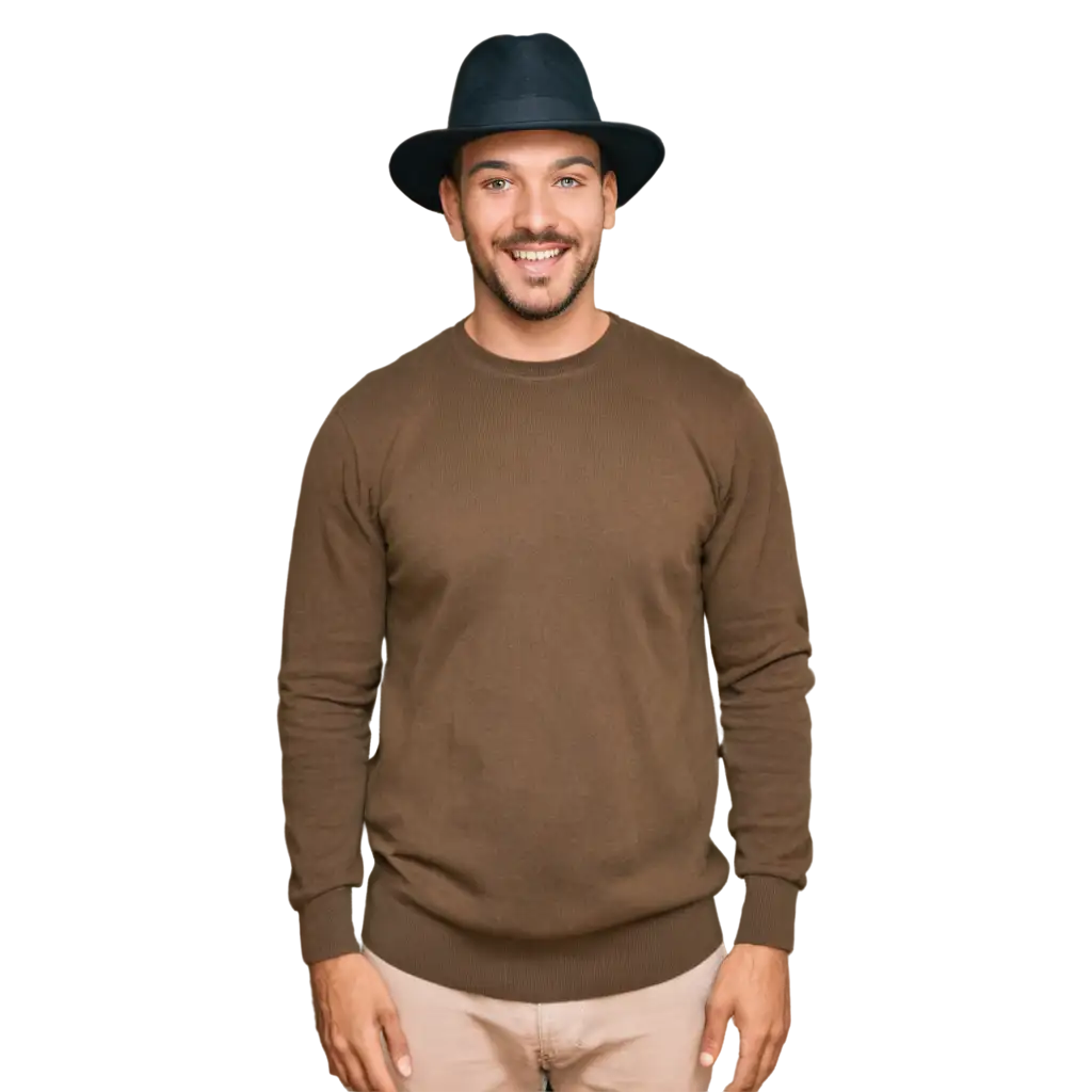 Man with hat smiling