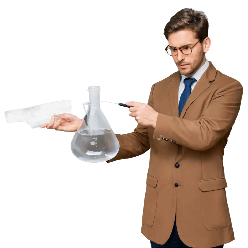 Male-Doctor-Experimenting-with-Liquid-in-Glass-Meter-PNG-Image-Perfect-for-Scientific-and-Medical-Themes