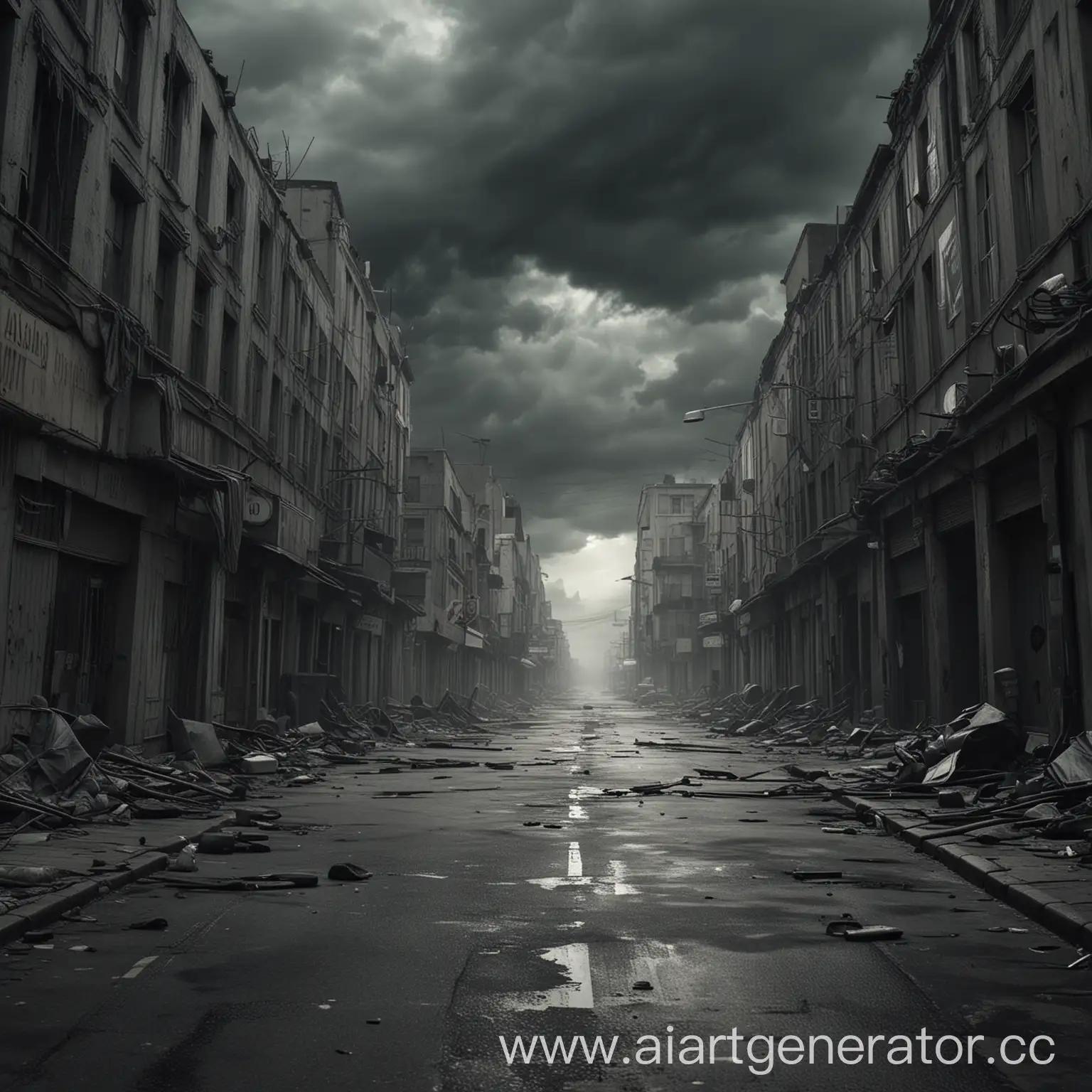 A terrifying apocalyptic street environment...