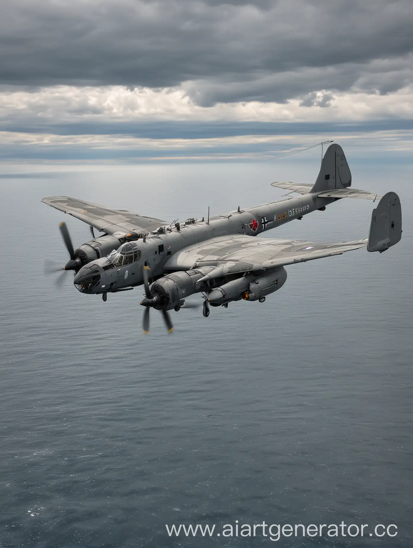 Grey-Sea-Bomber-Aircraft-in-Action