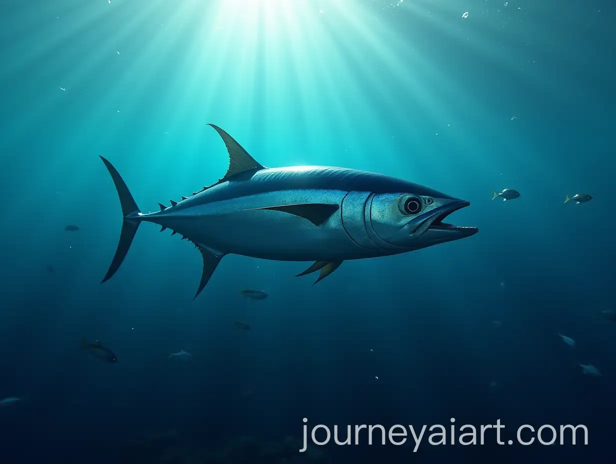 BlueAI-Image-Prompt-Expansionfin-Tuna-Swimming-Through-the-Vast-Ocean-in-Majestic-Cinematic-Scene
