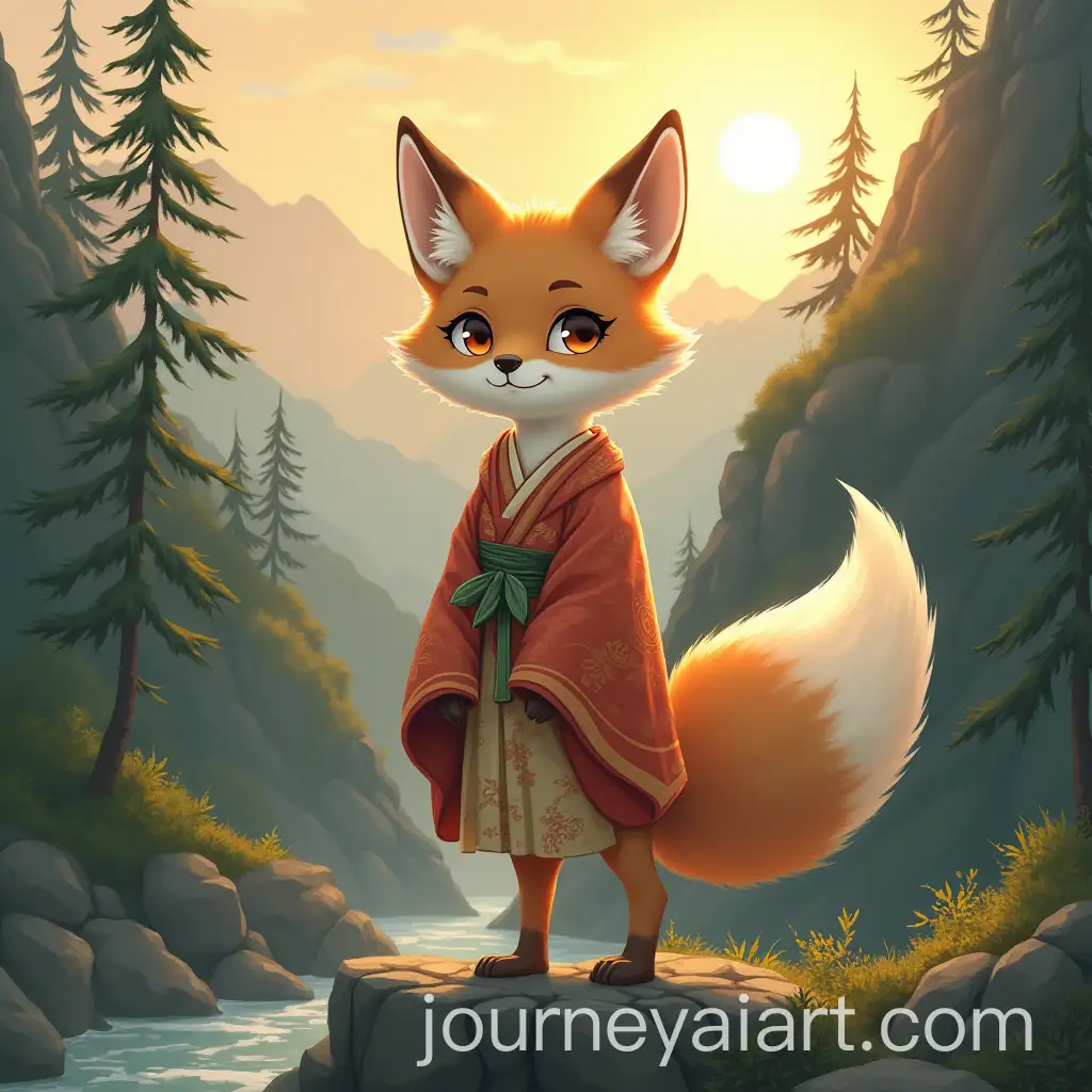 EAI-Art-Expansionthereal-18YearOld-Asian-Fox-Girl-in-Traditional-Garments-Set-Against-Serene-Mountain-Landscape