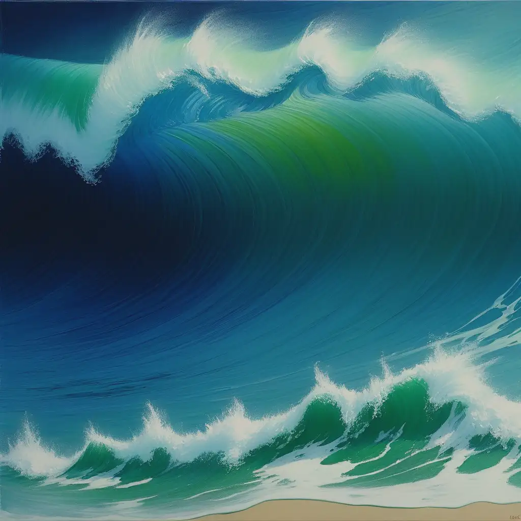 Faint-Oil-Painting-of-Waves-with-Blue-and-Green-Tones