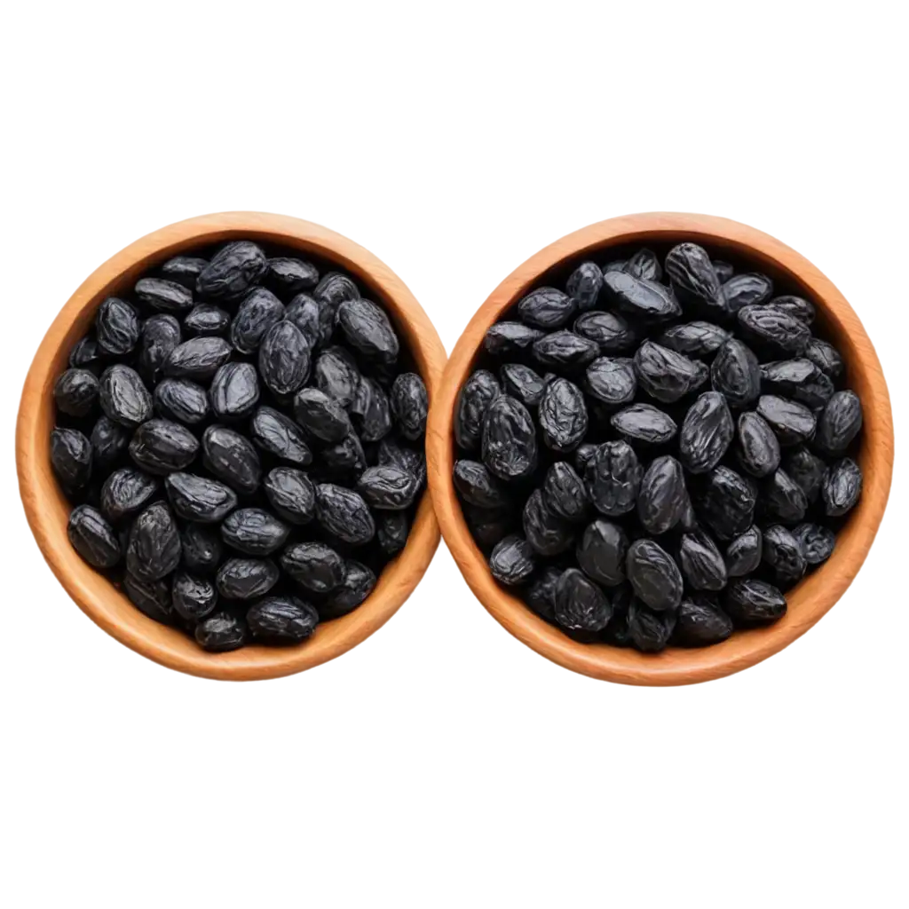 HighQuality-PNG-of-Black-Raisin-with-Almond-in-Wooden-Bowl-for-Diverse-Applications