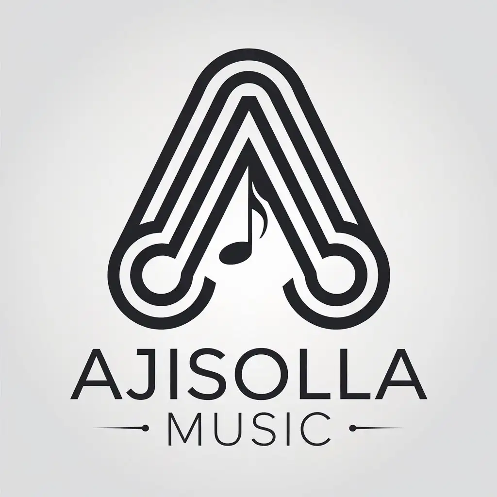 a vector logo design,with the text "Ajisolla music", main symbol:Ajisolla,Moderate,clear background