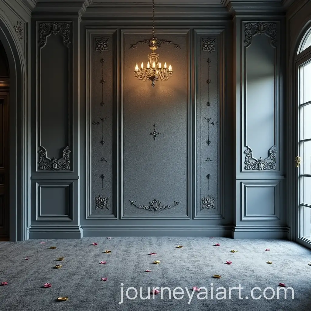 Elegant-Royal-Interior-with-Embossed-Walls-and-Golden-Chandelier