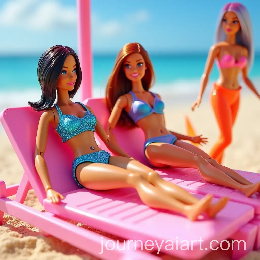 Barbie-Dolls-Enjoying-a-Fun-Day-at-the-Pink-Beach
