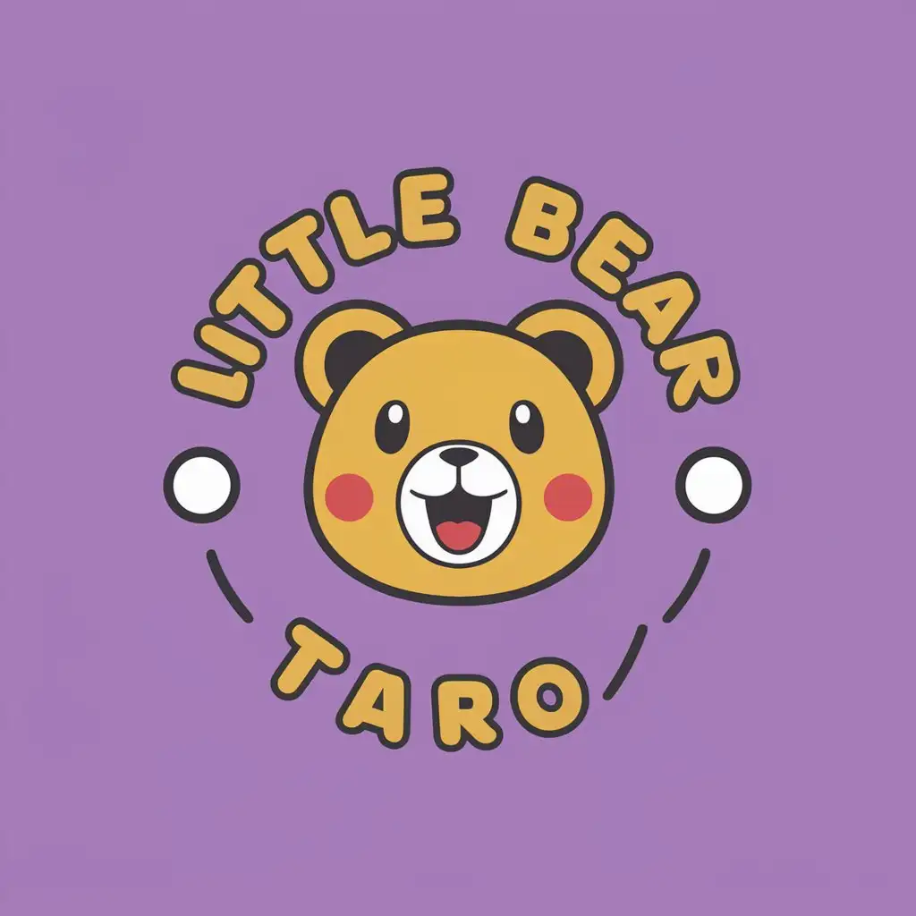 a vector logo design,with the text "little bear/taro", main symbol:POP color theme Light purple background Pokémon cartoon,Moderate,be used in children industry,clear background