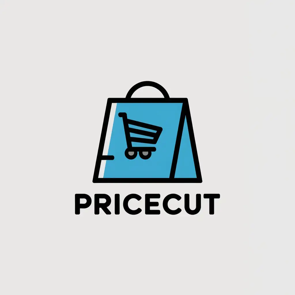 LOGO Design for PriceCut ECommerce Theme with Blue Fonc and Blue Claire for Retail Industry