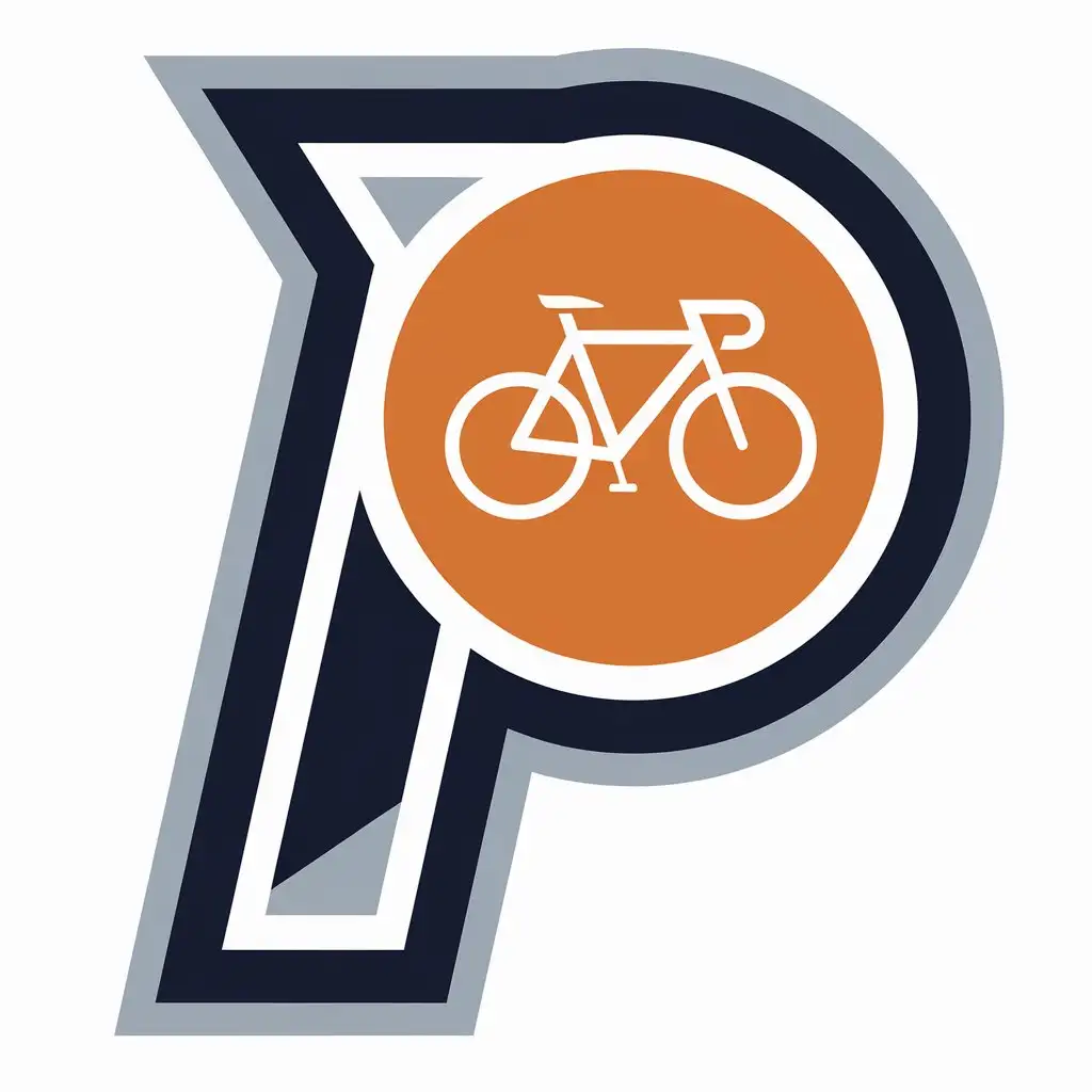 a vector logo design,with the text "P", main symbol:Circle/Bicycle,Moderate,be used in Sports Fitness industry,clear background