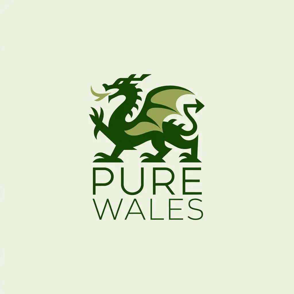 LOGO Design for Pure Wales Modern Vector Logo Showcasing Welsh Culture and Scenic Beauty