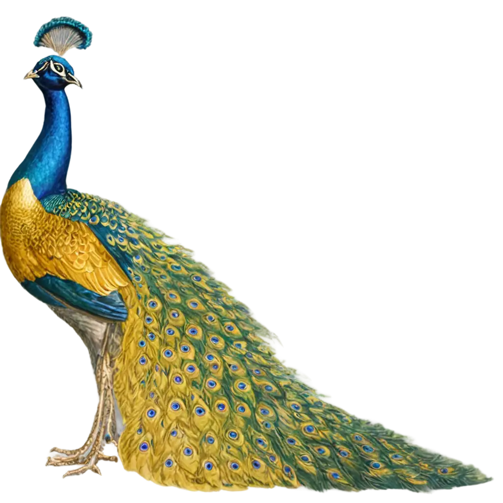 peacock in goldren colour