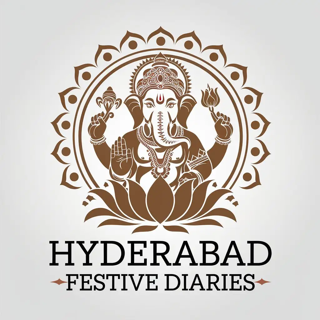 LOGO Design for Hyderabad Festive Diaries Vector Logo Capturing South Indian Festival Vibes