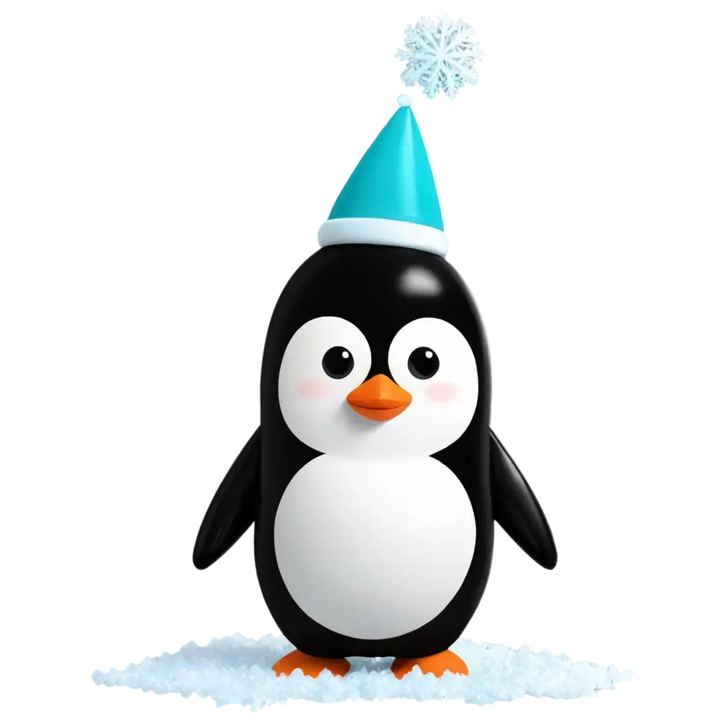 HighQuality-Penguin-PNG-with-Snow-Pile-Background-for-Versatile-Use