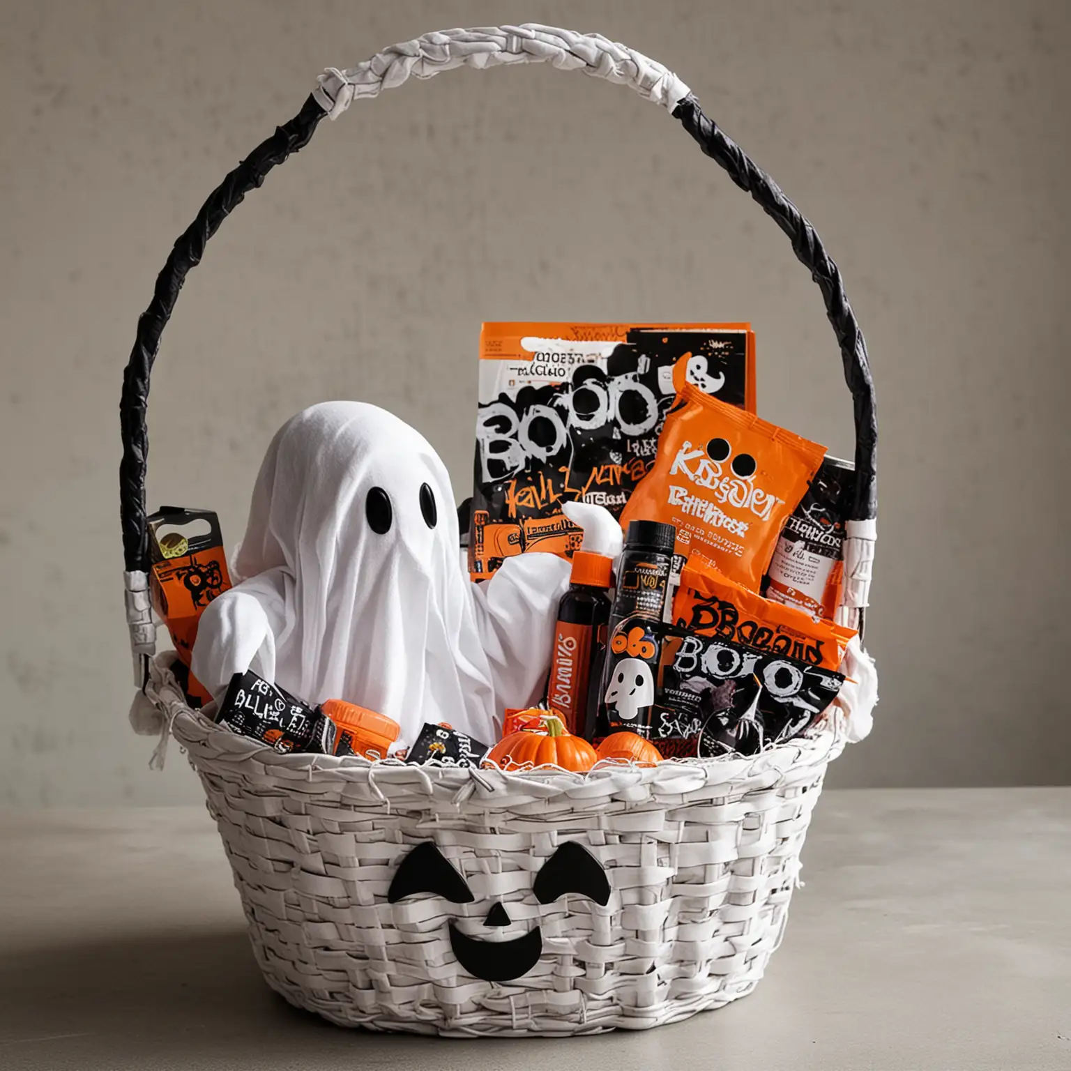 Halloween GhostThemed Boo Basket with Spooky Treats