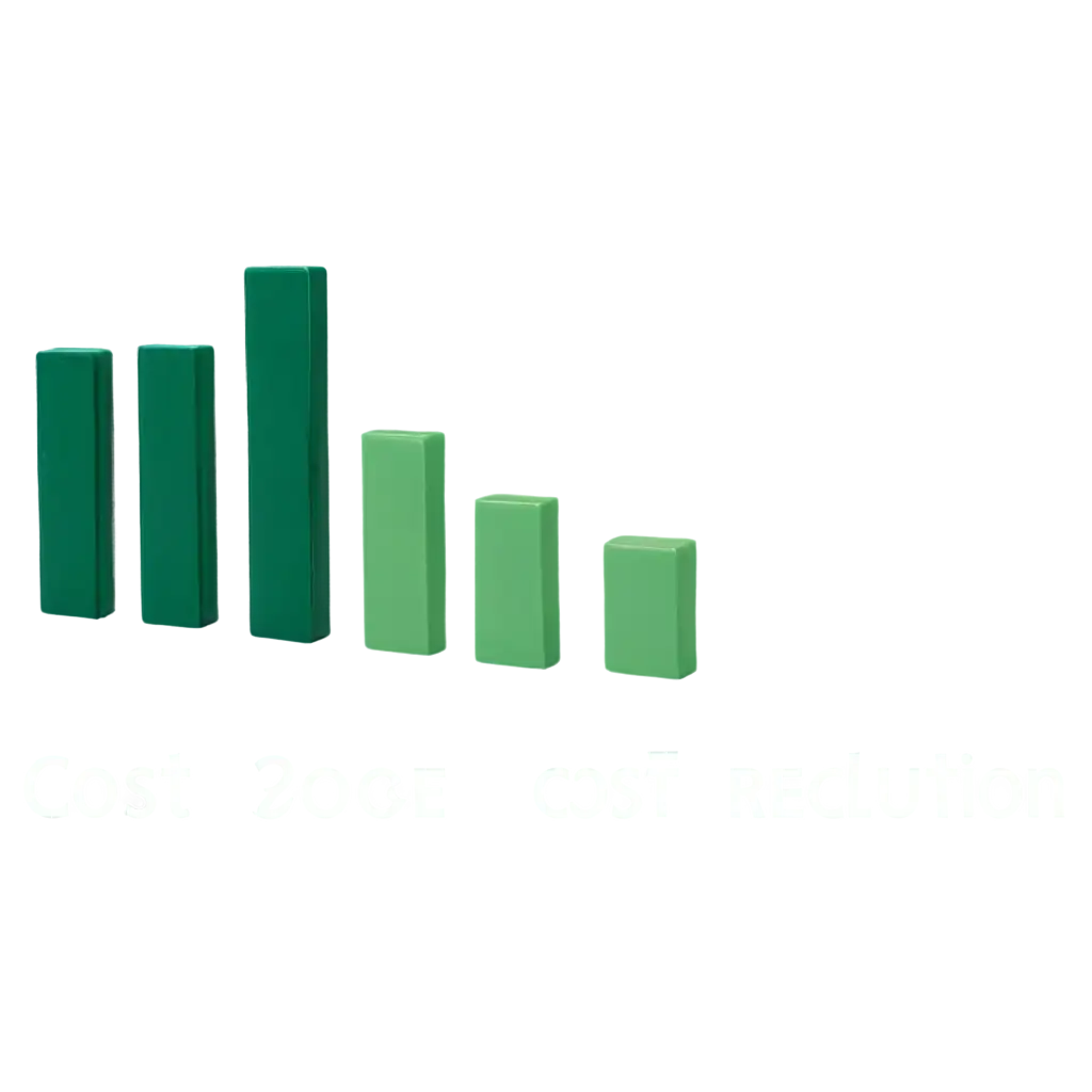 A green graph showing cost reduction