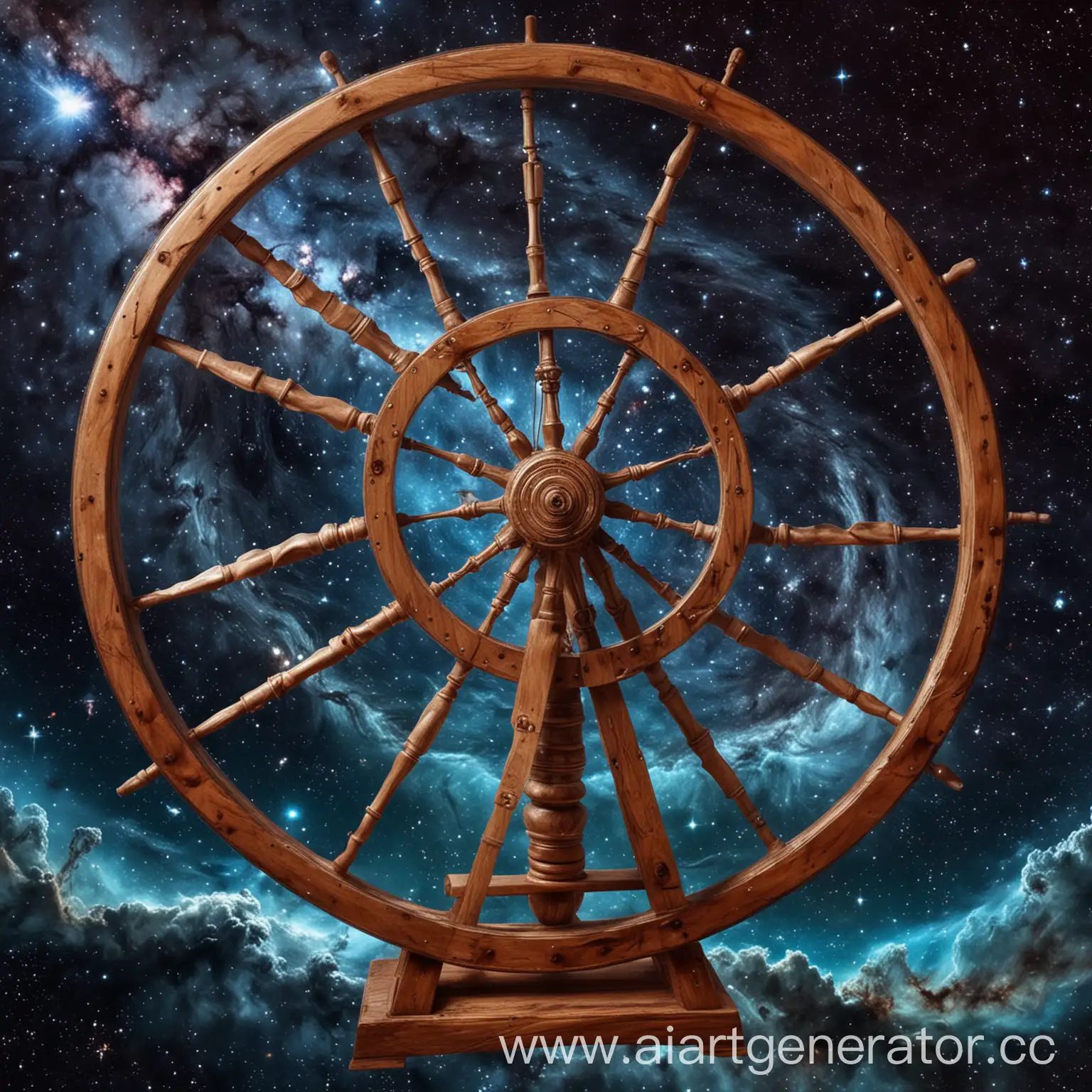 spinning wheel in astral space