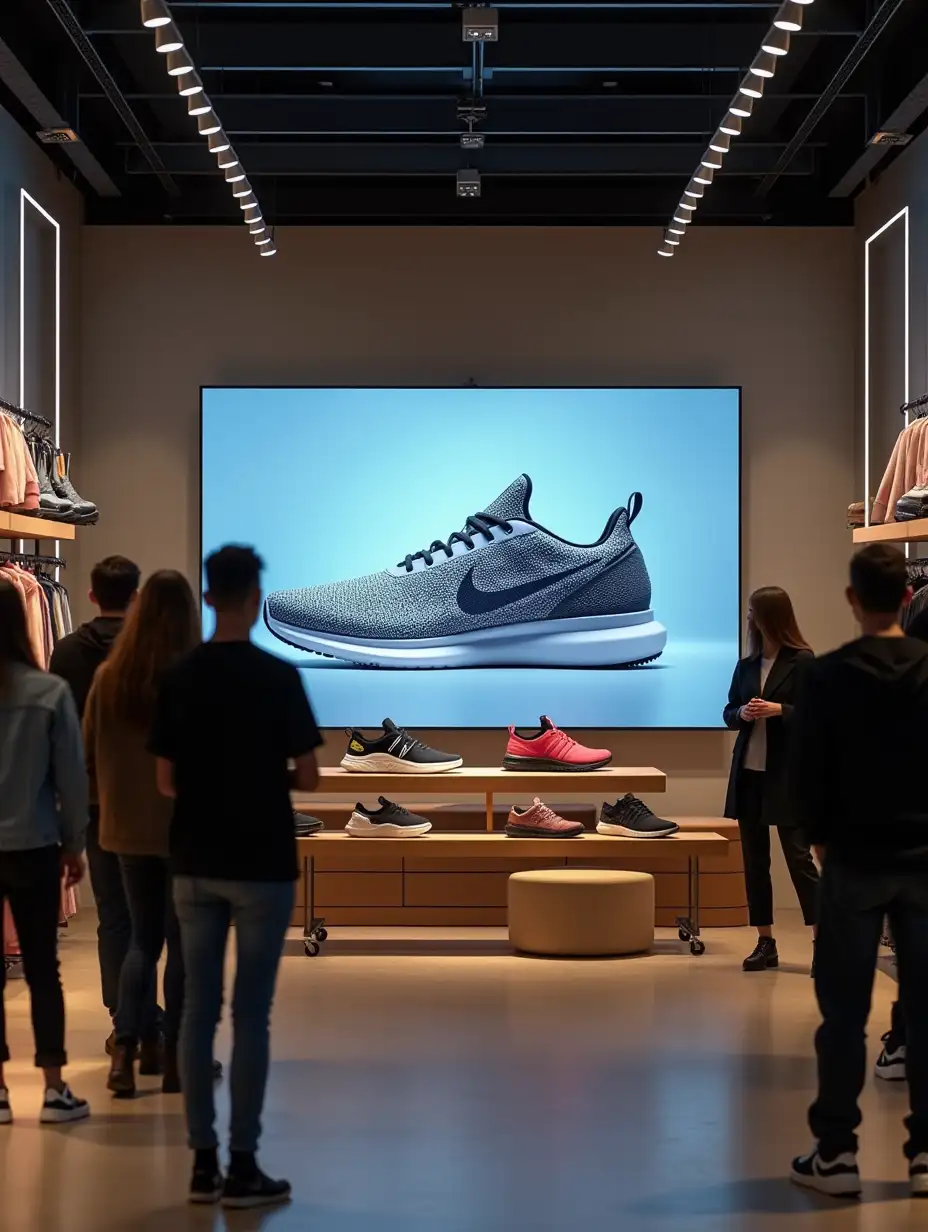 Realistic-Fashion-Retail-Store-with-Customers-and-Sneaker-Display