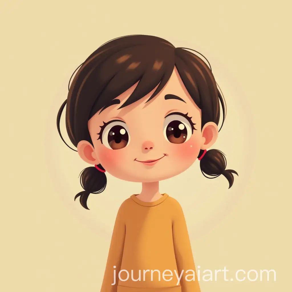 Smiling-Cartoon-Girl-with-a-Beautiful-Expression